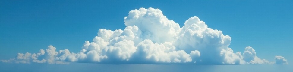 Majestic white cloud against a deep shade of blue with subtle contrast, dramatic contrast, light blue, majestic cloud