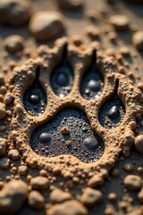 Leopard's Paw Print on Mud , leopard, paw print, africa