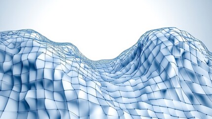 Abstract Blue and White 3D Mountainous Terrain