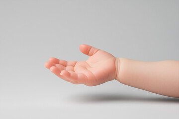 realistic baby hand reaching out, symbolizing innocence and curiosity.