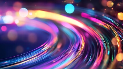 Obraz premium Colorful Abstract Swirls of Light for Vibrant and Energetic Background : Generative AI