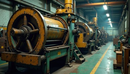 Fototapeta premium Old, worn-out industrial machinery, wear, industrial, rust