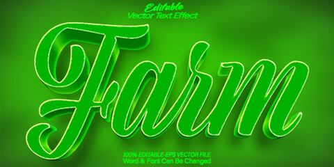Farm Vector Text Effect Editable Alphabet Farmer Farmland Grass Cow