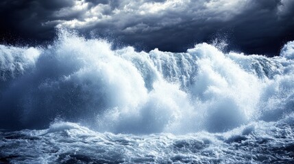 Obraz premium Breathtaking view of Niagara Falls with cascading water crashing into the river below.