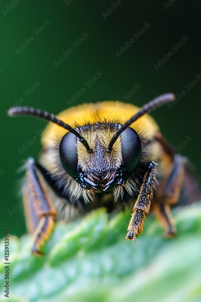 Poster close-up of a bee with vivid details captured in nature : generative ai