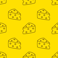 Cheese doodle pattern background. Seamless Pattern of a Cheese. Cheese pattern background. Seamless pattern of cheese doodle illustration background.