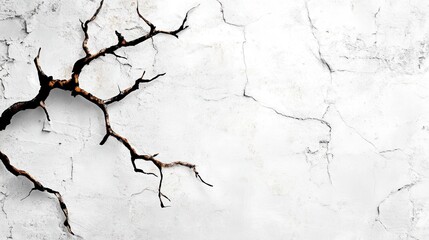 Fototapeta premium Abstract Cracked White Surface with Dark Veins