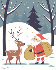 santa claus and reindeer