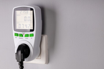 Digital Energy Meter Showing Zero Power Consumption