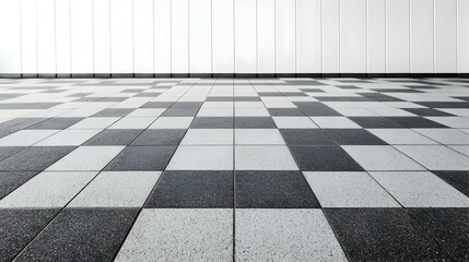 Fototapeta premium Black And White Checkered Floor Pattern