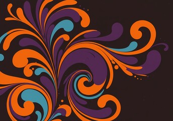 Fototapeta premium abstract floral background with swirls