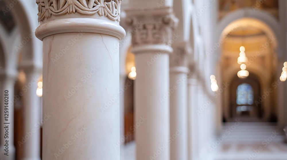Fototapete architectural detail of elegant column inside an ornate building highlighting historical design elem