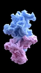 Abstract Swirling Blue And Pink Paint Clouds