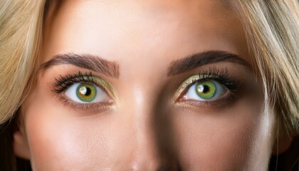 Fototapeta premium detail of beautiful green eyes, AI generated