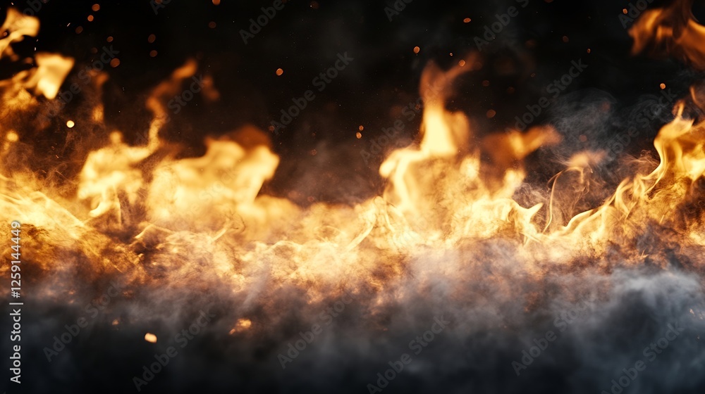 Leinwandbilder dynamic flames and smoke abstract background for creative design projects : generative ai