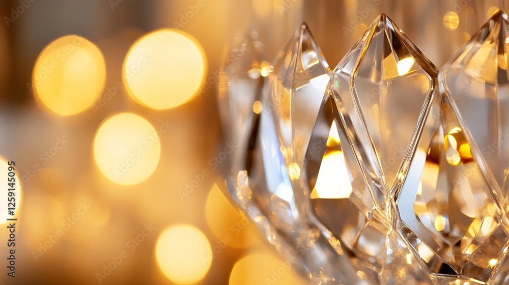 Aufkleber dazzling crystal chandelier reflecting warm light and creating an elegant ambiance : generative ai