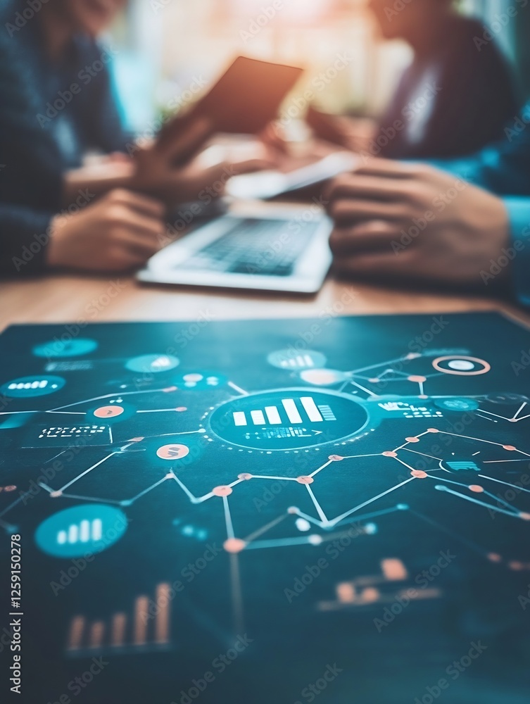 Aufkleber modern digital marketing analytics and business strategy illustrated through data charts and graphs 