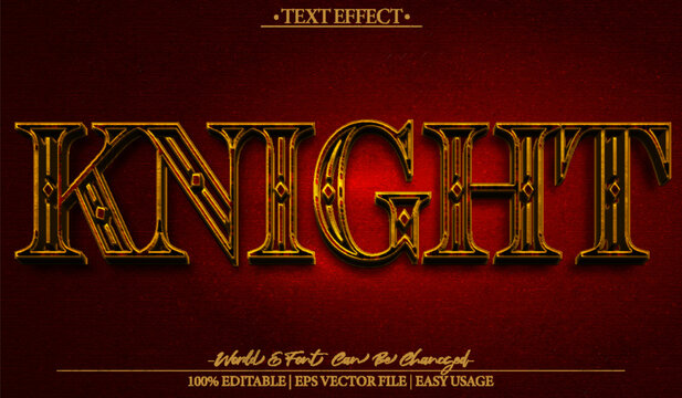 Knight Vector Text Effect Editable Alphabet Warrior Armor History Antique Sword