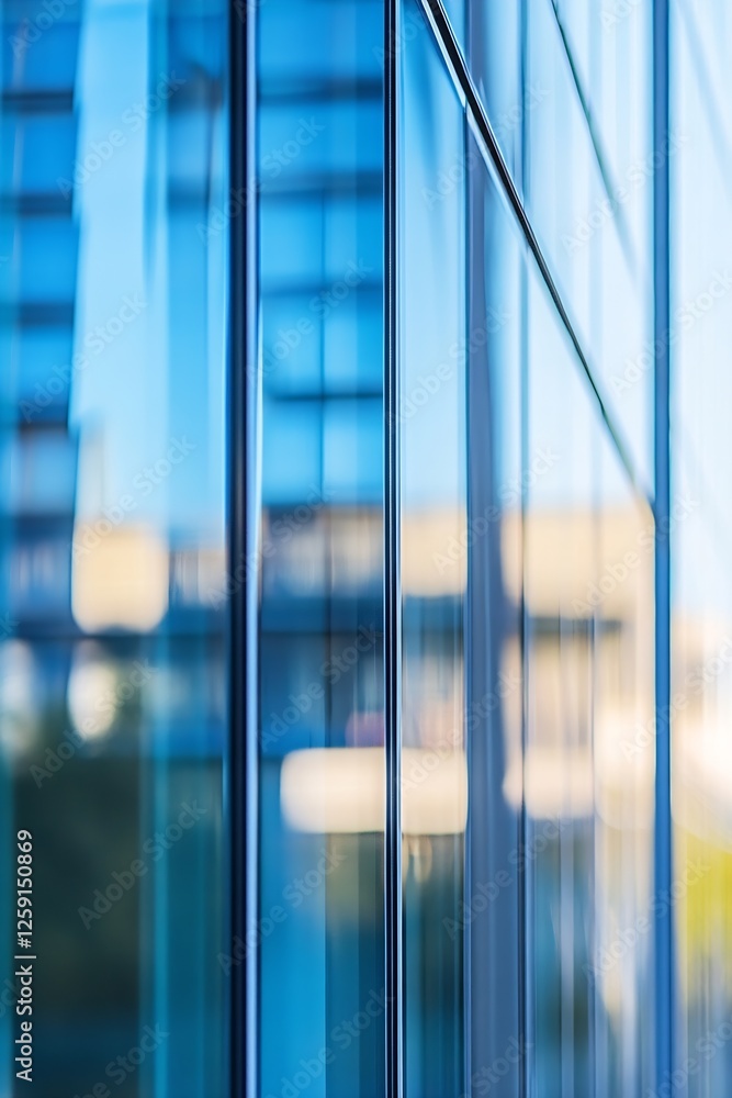 Leinwandbilder Modern Glass Building Reflection Creating A Unique Abstract Visual Effect : Generative AI