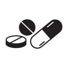 Healthcare Medication, Pill, Tablets & Capsule Icons – Medical and Pharmacy and Healthcare Pills Symbols, Treatment icon