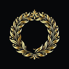 Vector decorative frame. Elegant element for design in Eastern style, place for text. Floral golden border. Lace illustration for invitations and greeting cards.
