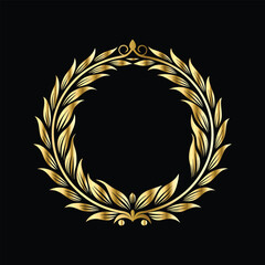 Vector decorative frame. Elegant element for design in Eastern style, place for text. Floral golden border. Lace illustration for invitations and greeting cards.
