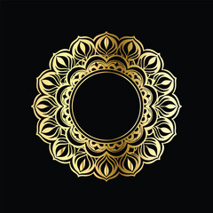 Vector decorative frame. Elegant element for design in Eastern style, place for text. Floral golden border. Lace illustration for invitations and greeting cards.
