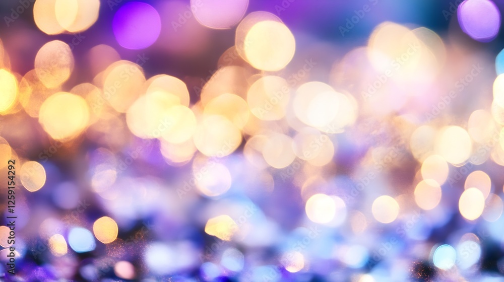 Poster beautiful bokeh background with warm and cool light tones creating a dreamy festive atmosphere : gen