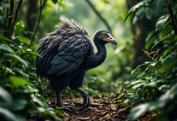 Obraz premium Lifelike Dodo Bird Wandering in the Jungle
