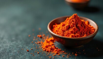 Spicy paprika powder in small bowl, spice, powder, bowl