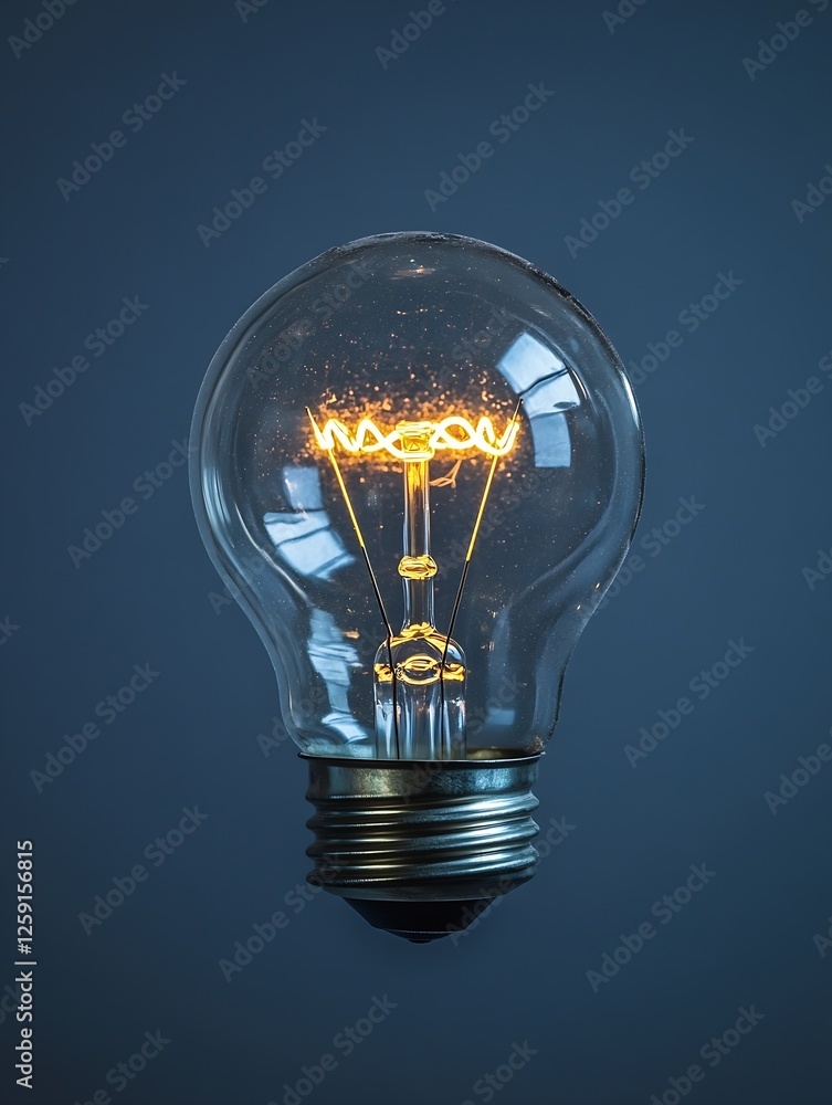 Aufkleber vintage light bulb glowing with filament against a dark background creating a warm atmosphere : gene