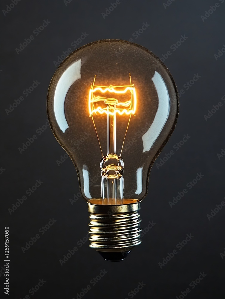Aufkleber Illuminated Vintage Light Bulb Glows against Dark Background Creating a Mesmerizing Visual : Generative AI