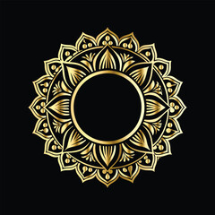 Vector set of gold vintage frames. Elegant element for design in Eastern style, place for text. Floral golden border. Lace illustration for invitations and greeting cards.
