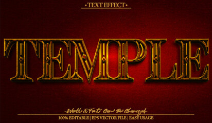 Temple Vector Text Effect Editable Alphabet Religion History Archeology