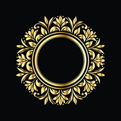 Vector set of gold vintage frames. Elegant element for design in Eastern style, place for text. Floral golden border. Lace illustration for invitations and greeting cards.
