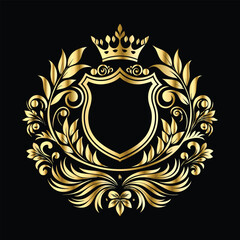 Vector set of gold vintage frames. Elegant element for design in Eastern style, place for text. Floral golden border. Lace illustration for invitations and greeting cards.
