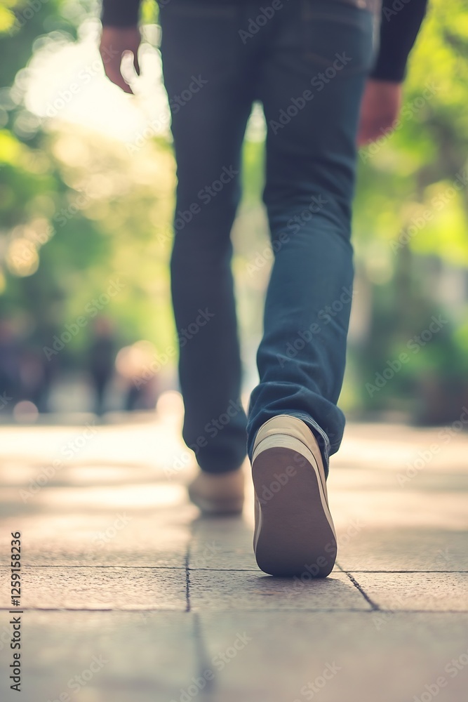Aufkleber casual close up of a person walking on a sunny day with natural light illuminating the path : genera