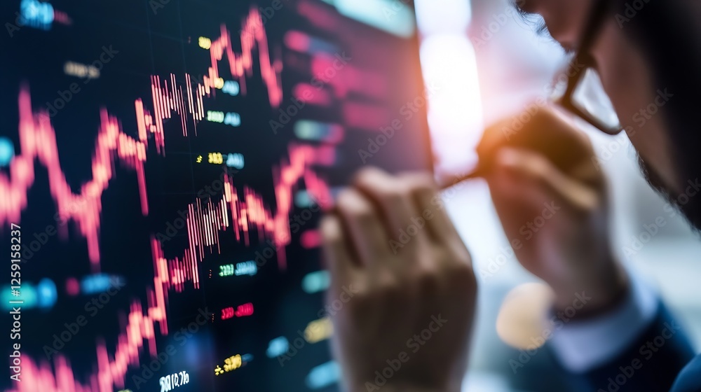 Leinwandbilder professional financial analyst analyzing stock market data with graphs and charts : generative ai