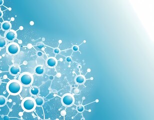 White and light blue medical abstract gradient background with molecules. web banner