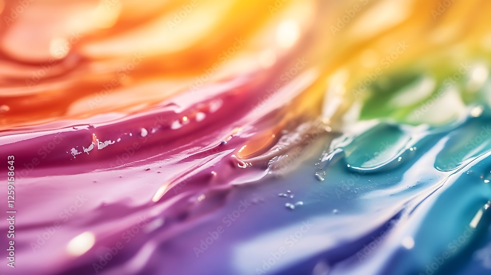 Leinwandbilder vivid colors blending together in a beautiful abstract wave pattern : generative ai