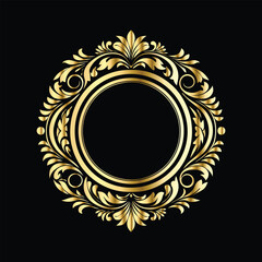 Vector set of gold vintage frames. Elegant element for design in Eastern style, place for text. Floral golden border. Lace illustration for invitations and greeting cards.
