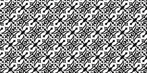 Striking Black and White Geometric Repeating Pattern