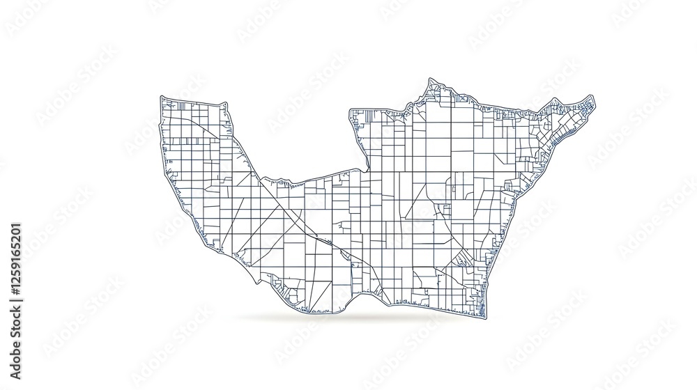 Poster abstract geometric map design with lines and shapes