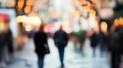 Vague silhouettes of people in an urban setting creating a mysterious feeling of anonymity : Generative AI