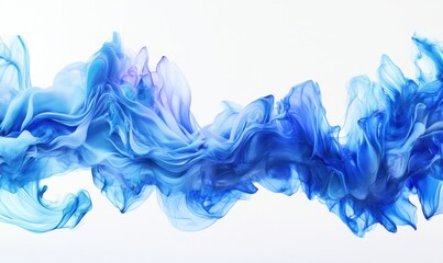 Fototapeta premium Abstract blue swirls flowing, white background, design element