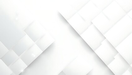 Futuristic White Abstract Background with Geometric Layers and Glossy Accents