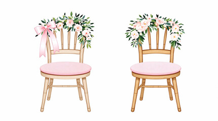 Decorated Chairs with Floral Arrangements