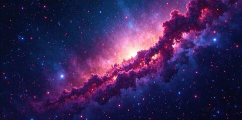 Obraz premium Vibrant stars and space dust in a deep space galaxy scene, Milky Way, dust, space