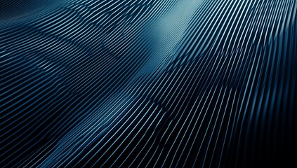 Abstract dark blue striped architectural facade
