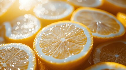 Juicy Lemon Slices Basking in Sunlight